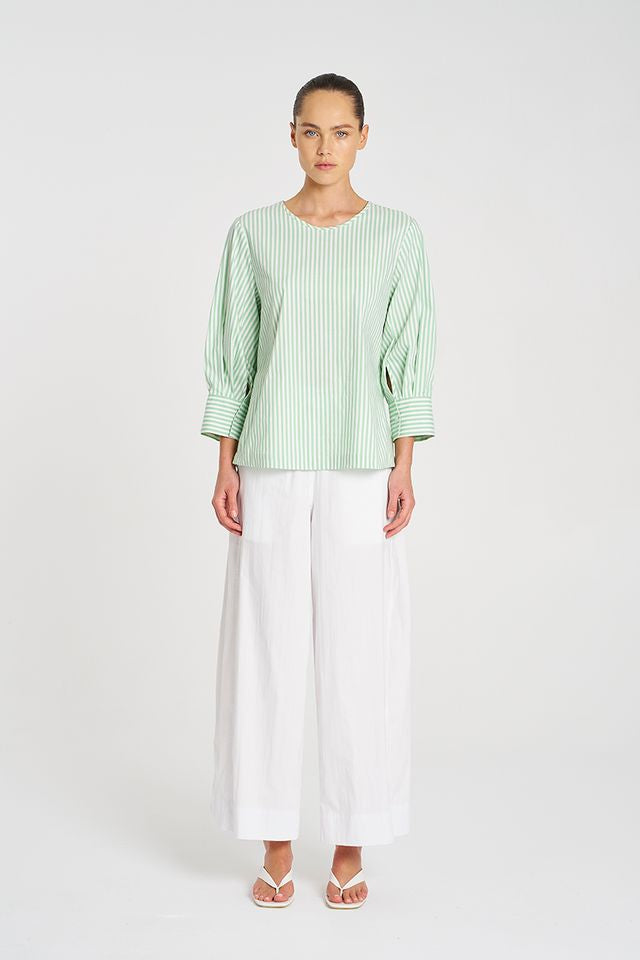 SEPTEMBER PRE ORDER Mela Purdie Wide Cross Pant F65 1944 - WHITE