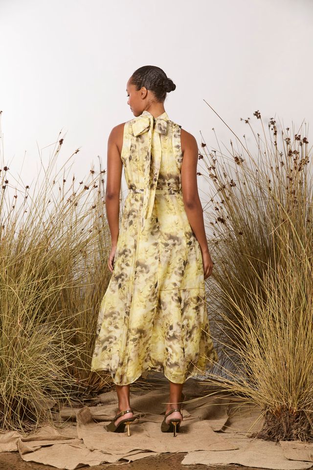 Maud Dainty Rani Dress - Yellow Floral