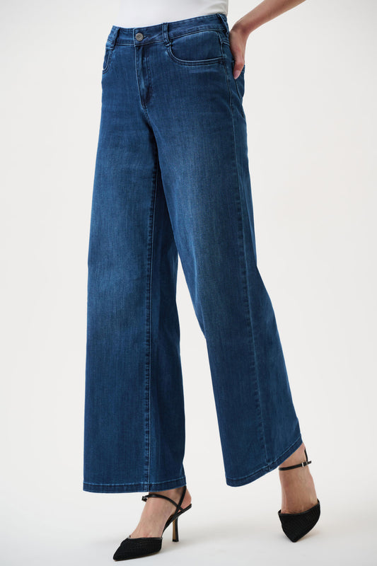 Joseph Ribkoff Goldie | Classic Wide-Leg Stretch Jeans
251968CO Denim Medium Blue