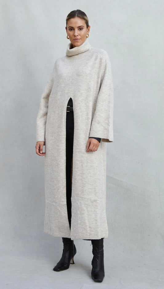 CHARLI London Vivienne Sweater Dress - Sand