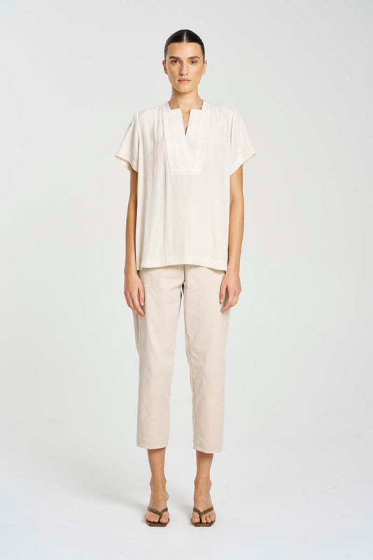 Mela Purdie Double Vent Top F67 8777 - MERINGUE OR BLACK