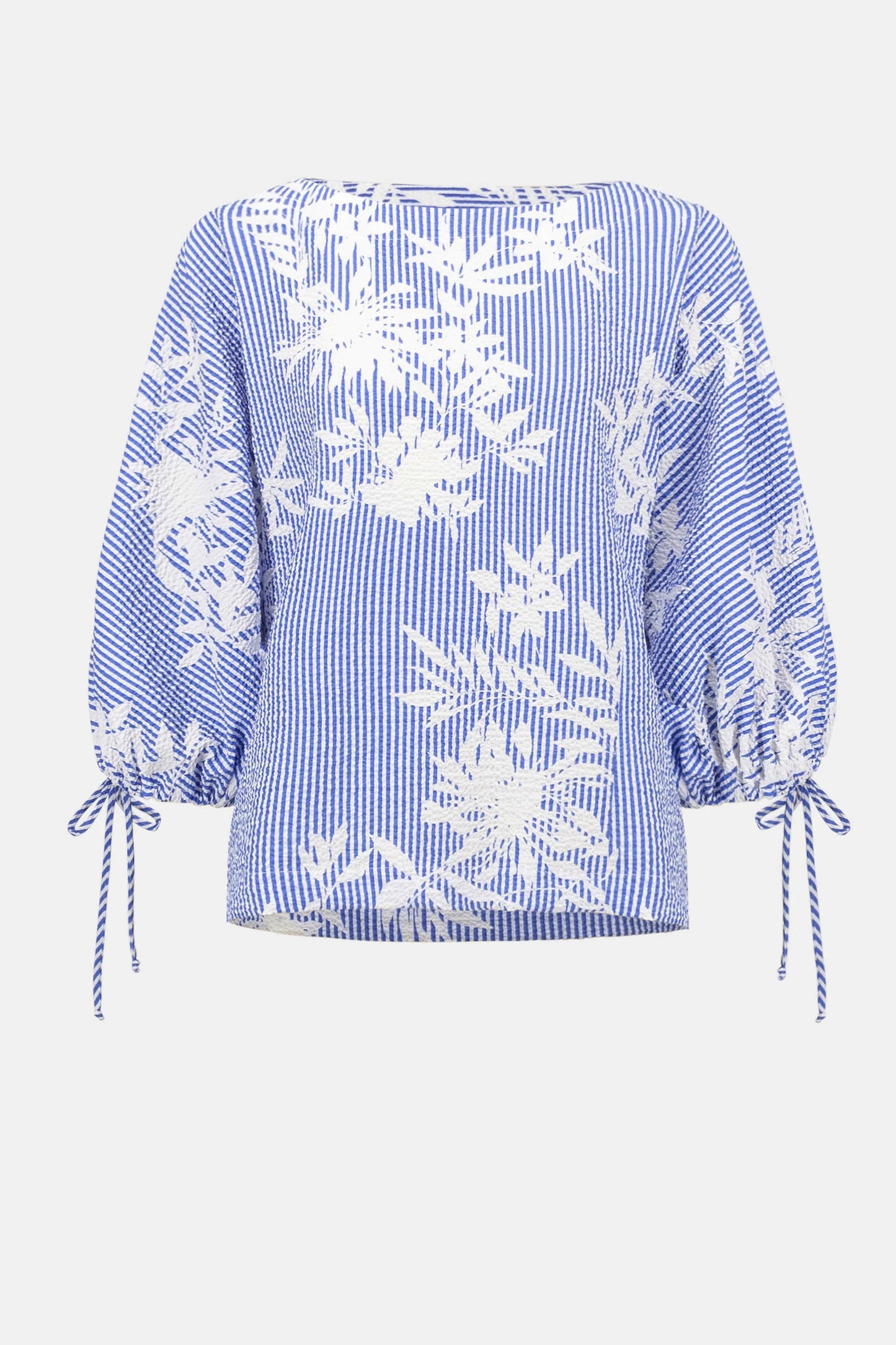 Joseph Ribkoff Woven Seersucker Floral Print Trapeze Top
262067