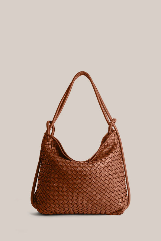 Vestirsi Woven Bella Tan 2-In-1 Convertible Backpack Tote