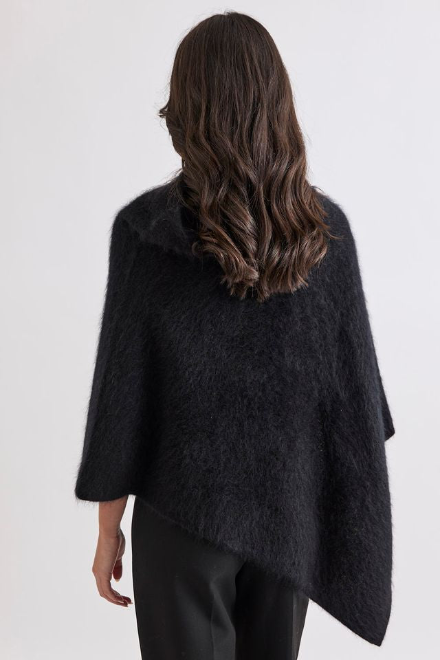 Mia Fratino Brushed Cape - Jet or Dark Chocolate