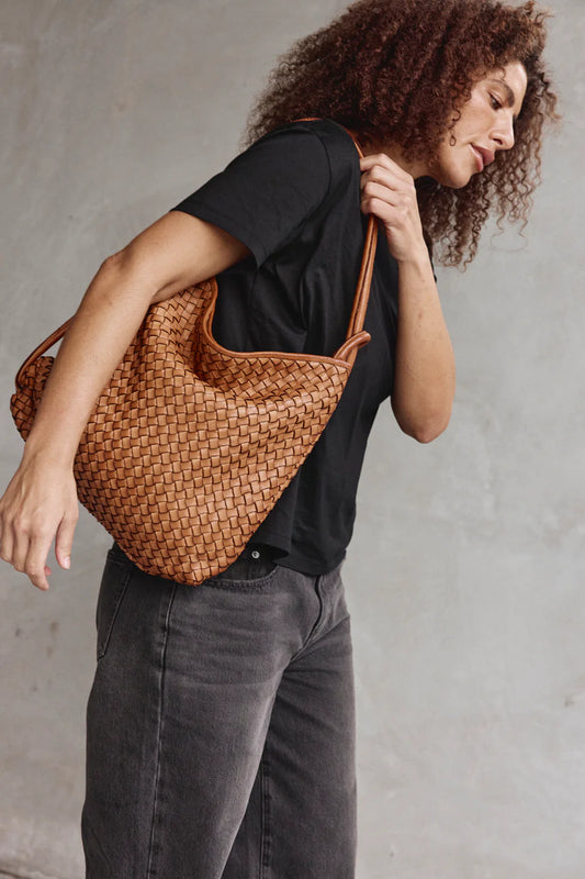 Vestirsi Woven Bella Tan 2-In-1 Convertible Backpack Tote