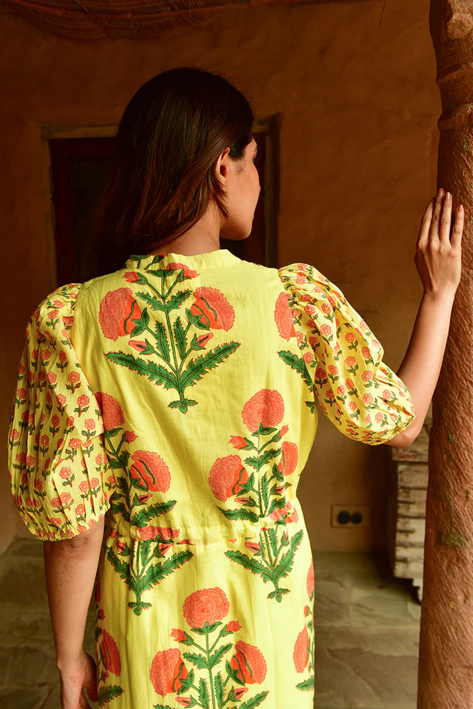 MANDALAY DESIGNS Best Exotic Marigold Hotel Dress - SUNSHINE