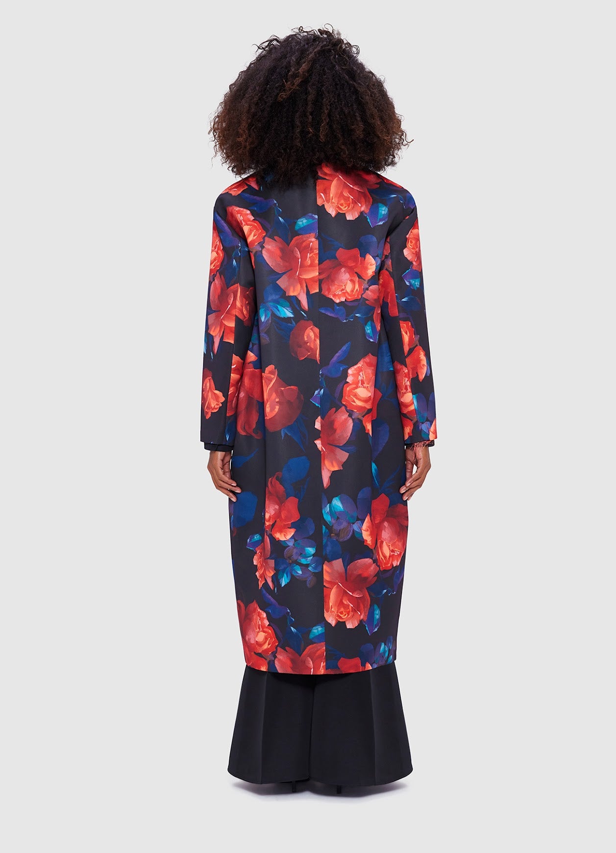 Leo Lin Zina Cocoon Coat - Rose Print