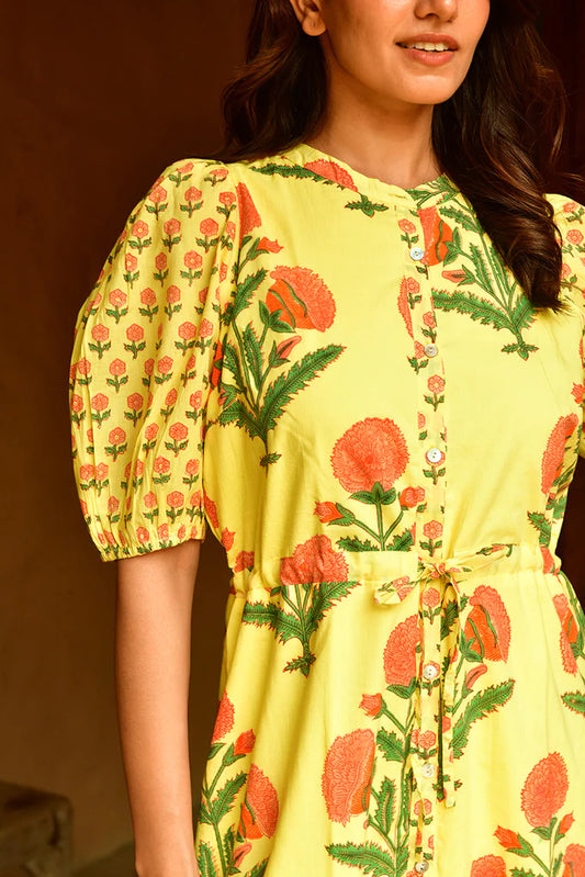 MANDALAY DESIGNS Best Exotic Marigold Hotel Dress - SUNSHINE