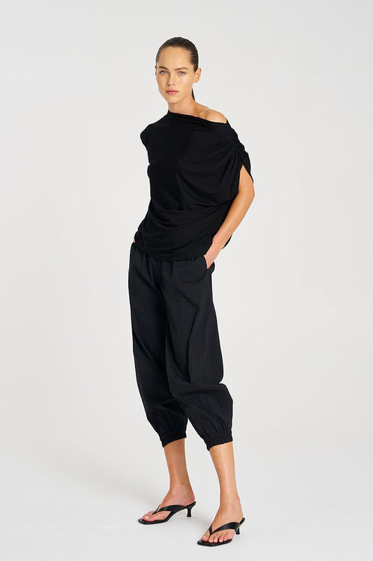 SEPTEMBER PRE ORDER Mela Purdie Drape Shell F01 8845 - BLACK