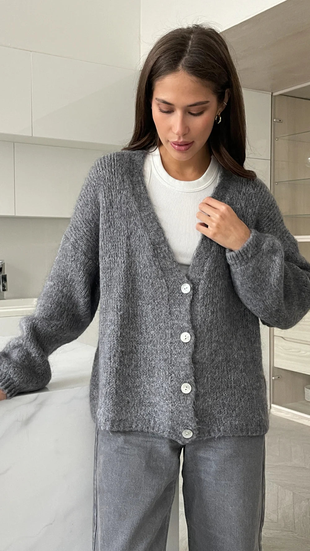 Charli London RUBY Cardigan - DARK GREY