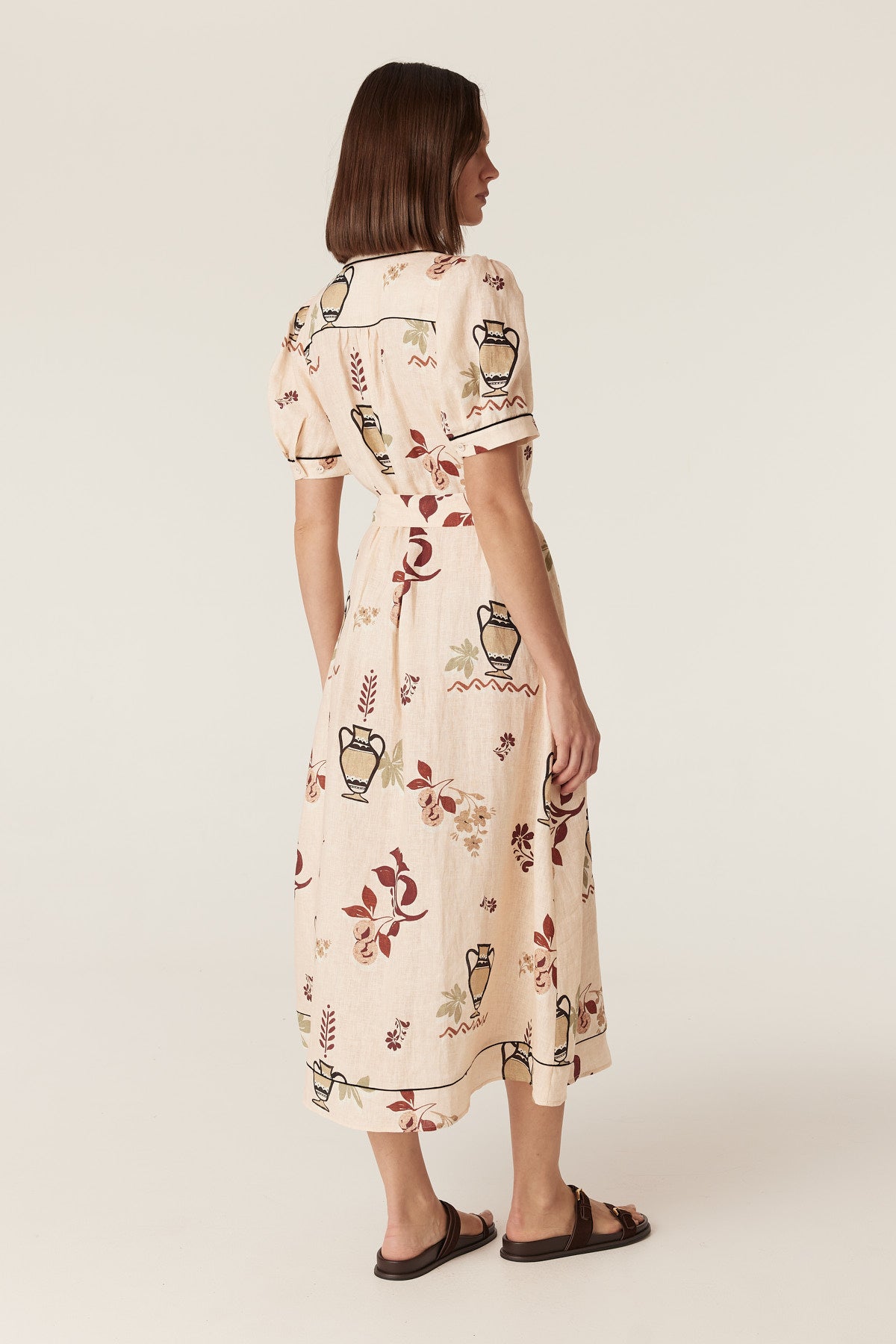 Cable Melbourne Avondale Linen Dress - Rustic Garden Print