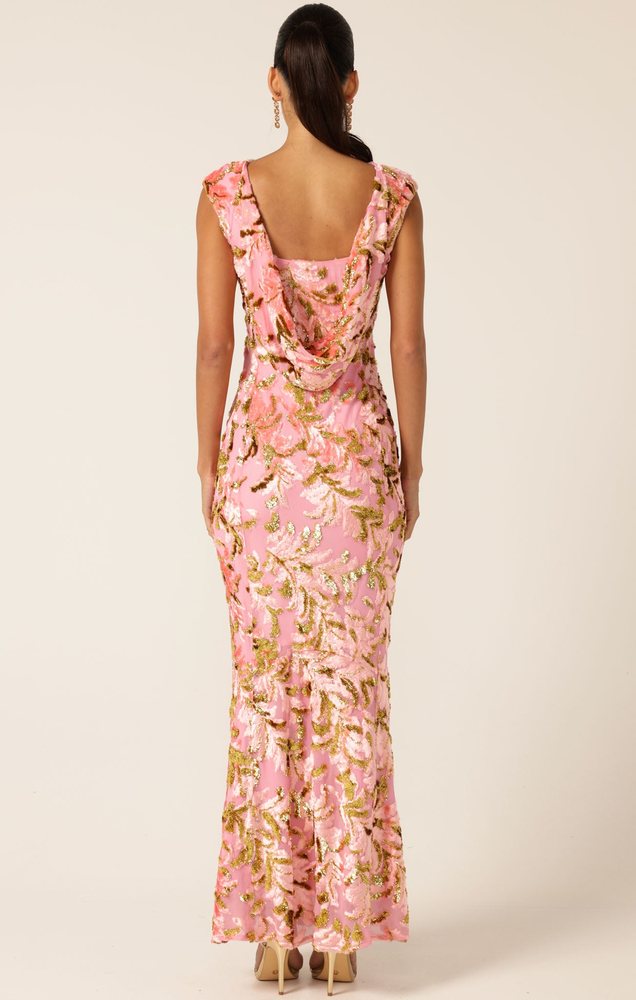 August Pre Order SACHA DRAKE Heavenly Heights Maxi Dress - Pink Gold