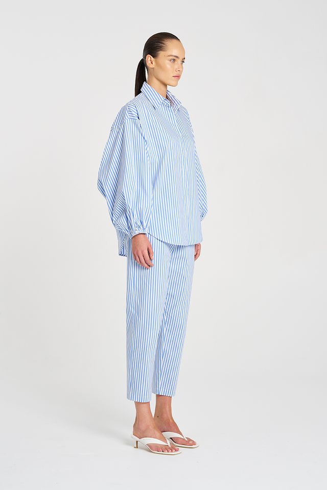 SEPTEMBER PRE ORDER Mela Purdie Billow Shirt F731 8774 - MIAMI/ WHITE