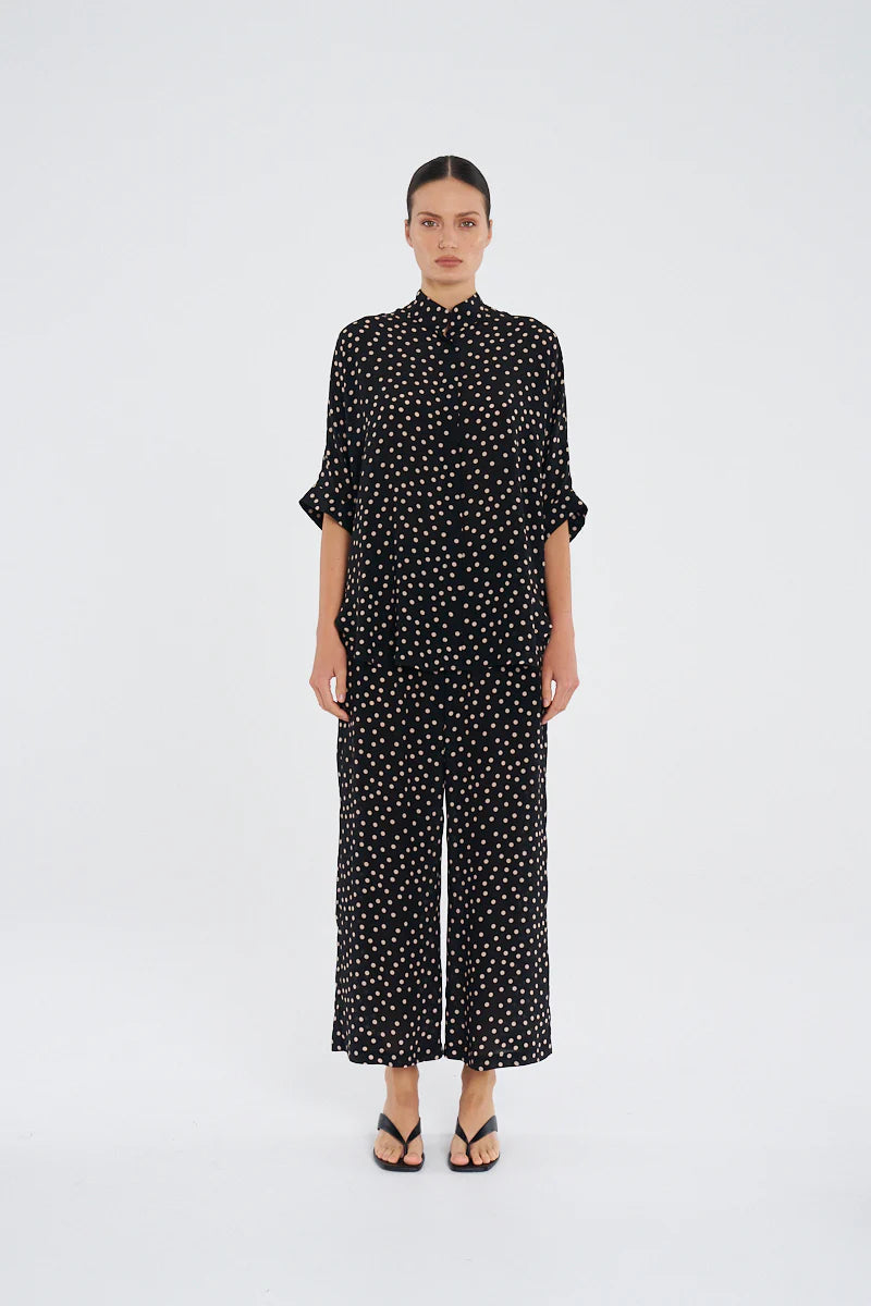 PRE ORDER Mela Purdie Villa Overshirt - MERINGUE/ BLACK