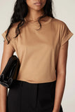 Cable Pima Tee - Camel