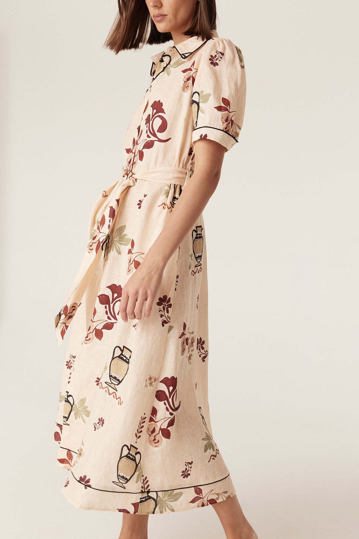 Cable Melbourne Avondale Linen Dress - Rustic Garden Print