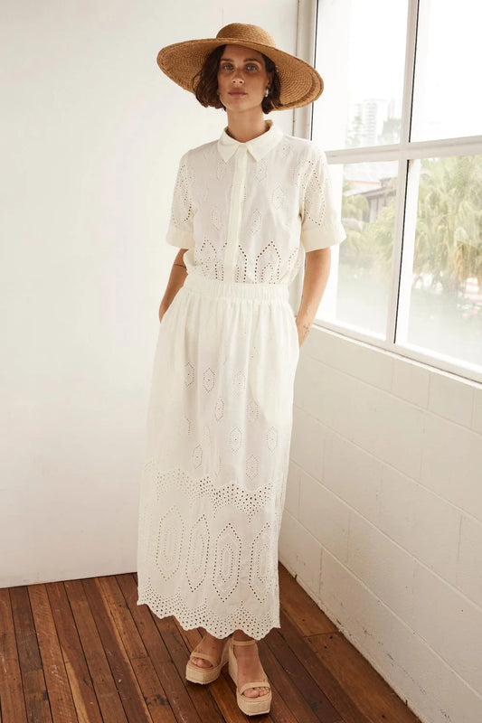 Zoe Kratzmann Fond Skirt - Cream Broderie