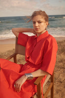Cable Melbourne Lucy Poplin Shirt Dress - Tomato