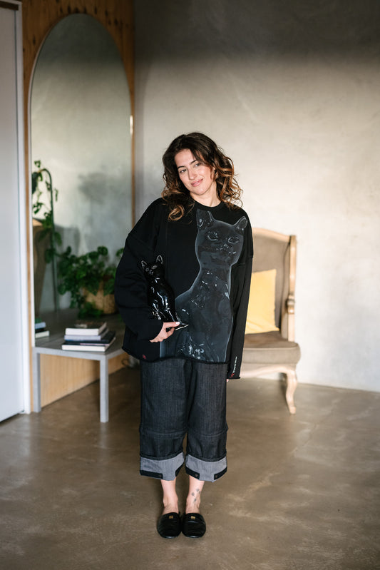 PRE ORDER Circular by Maud Dainty Road Trip Sweater - The Black Cat