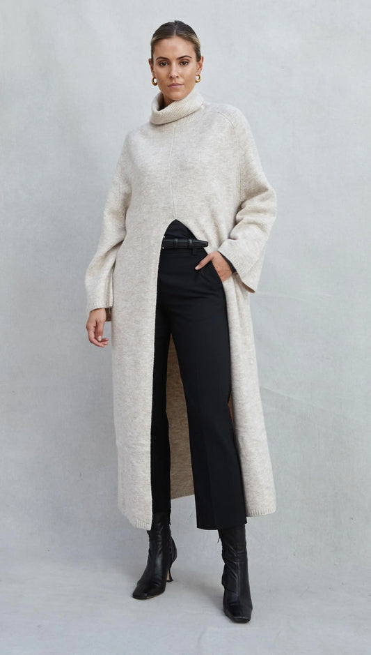 CHARLI London Vivienne Sweater Dress - Sand