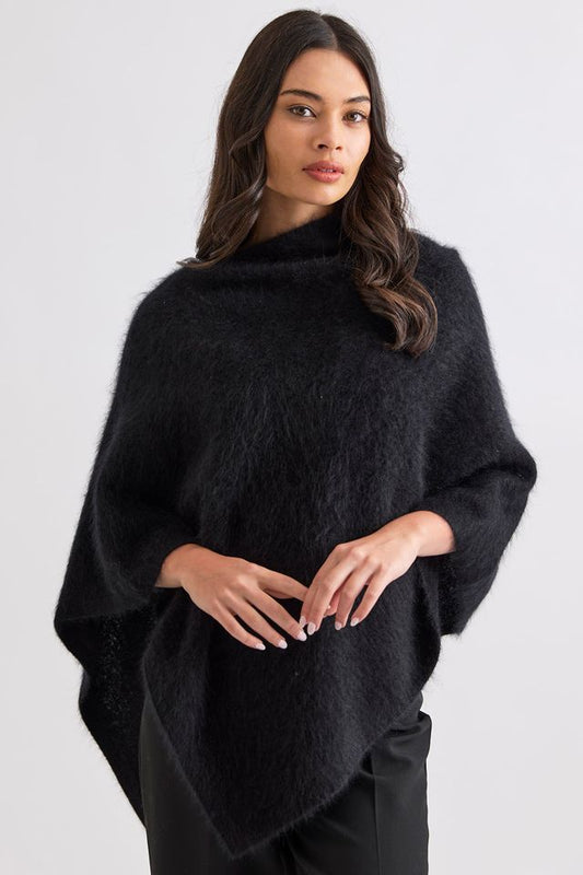 Mia Fratino Brushed Cape - Jet or Dark Chocolate