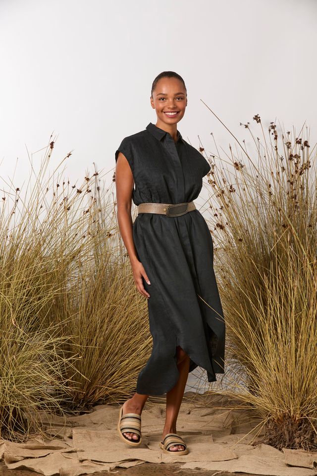 Maud Dainty Bobby Pins Dress - BLACK