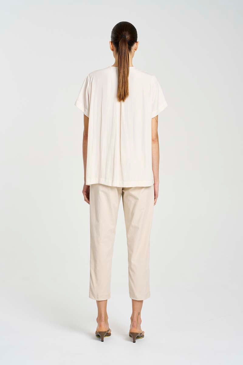 Mela Purdie Double Vent Top F67 8777 - MERINGUE OR BLACK
