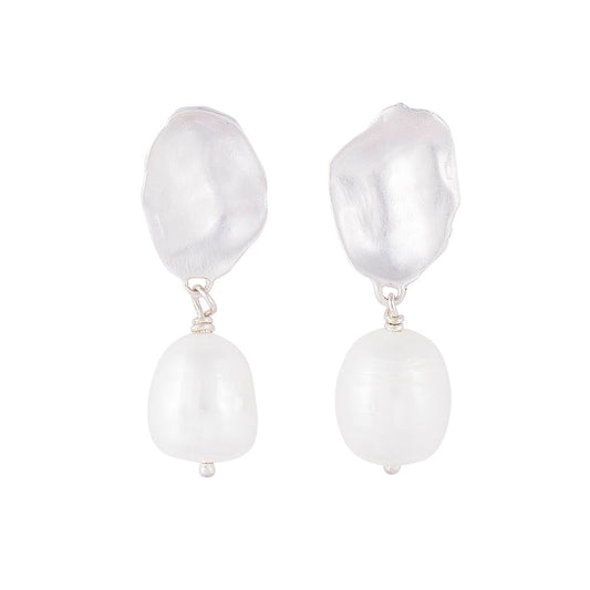 Fairley Silver Seashell Pearl Drops