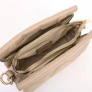 Vestirsi Ella Quilted Crossbody Bag - BEIGE