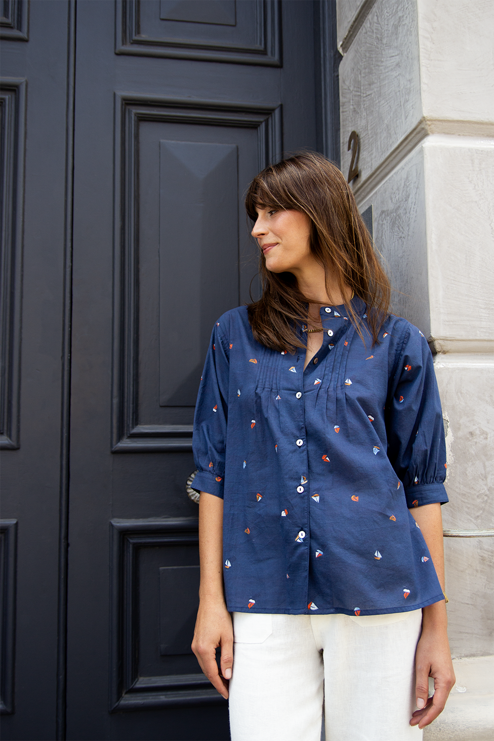 Scandi & Co Amelia Shirt - Boat Print