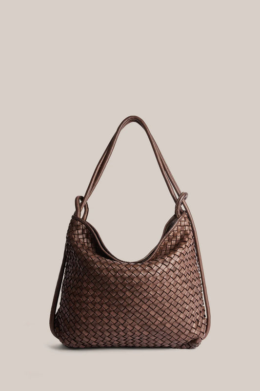 Vestirsi Woven Bella Dark Chocolate 2-In-1 Convertible Backpack Tote