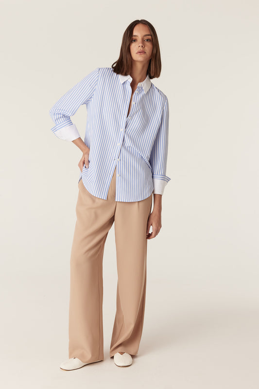 Cable Melbourne Paris Shirt - Blue Stripe