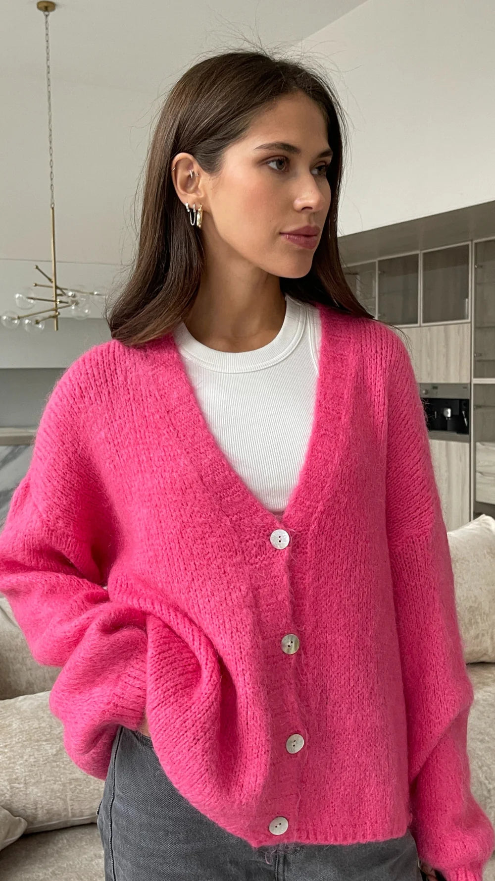 Charli London RUBY Cardigan - CANDY PINK
