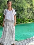 Frockk Linen Lulu Skirt - Natural Stripe