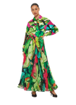 Leo Lin Winona Midi Skirt - Papillon Print in Green