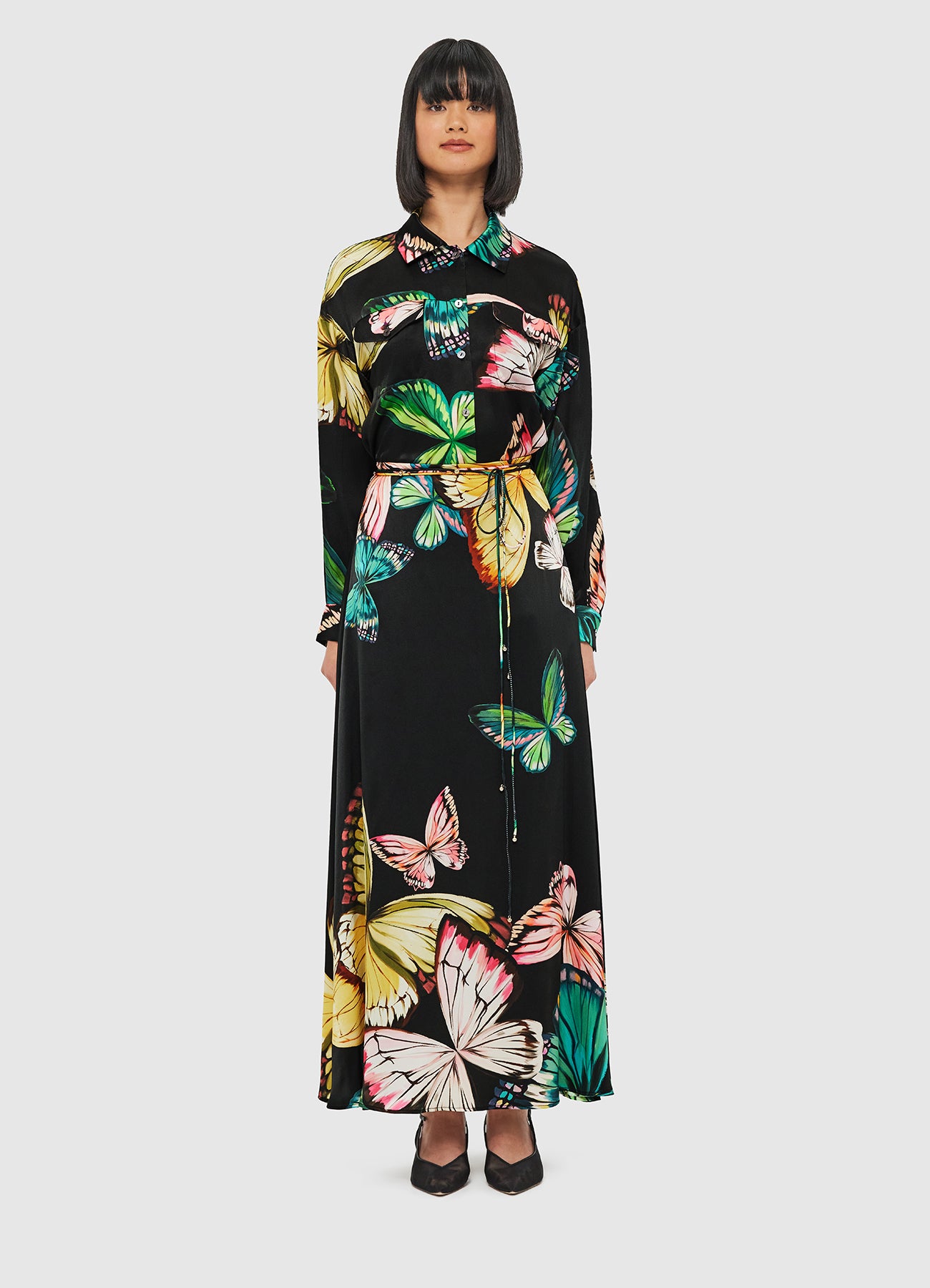 Leo Lin Camila Maxi Skirt - Papillon Print in Black