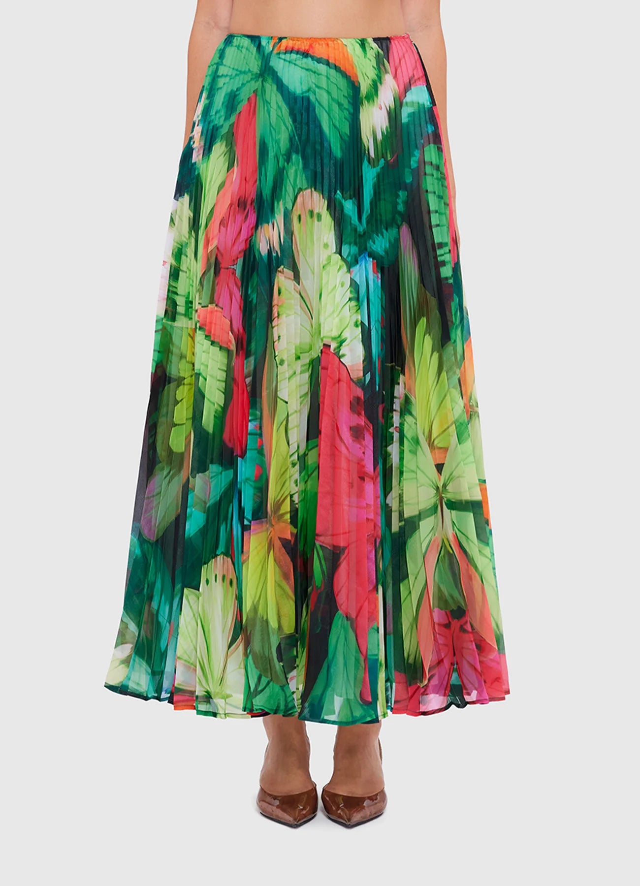 Leo Lin Winona Midi Skirt - Papillon Print in Green