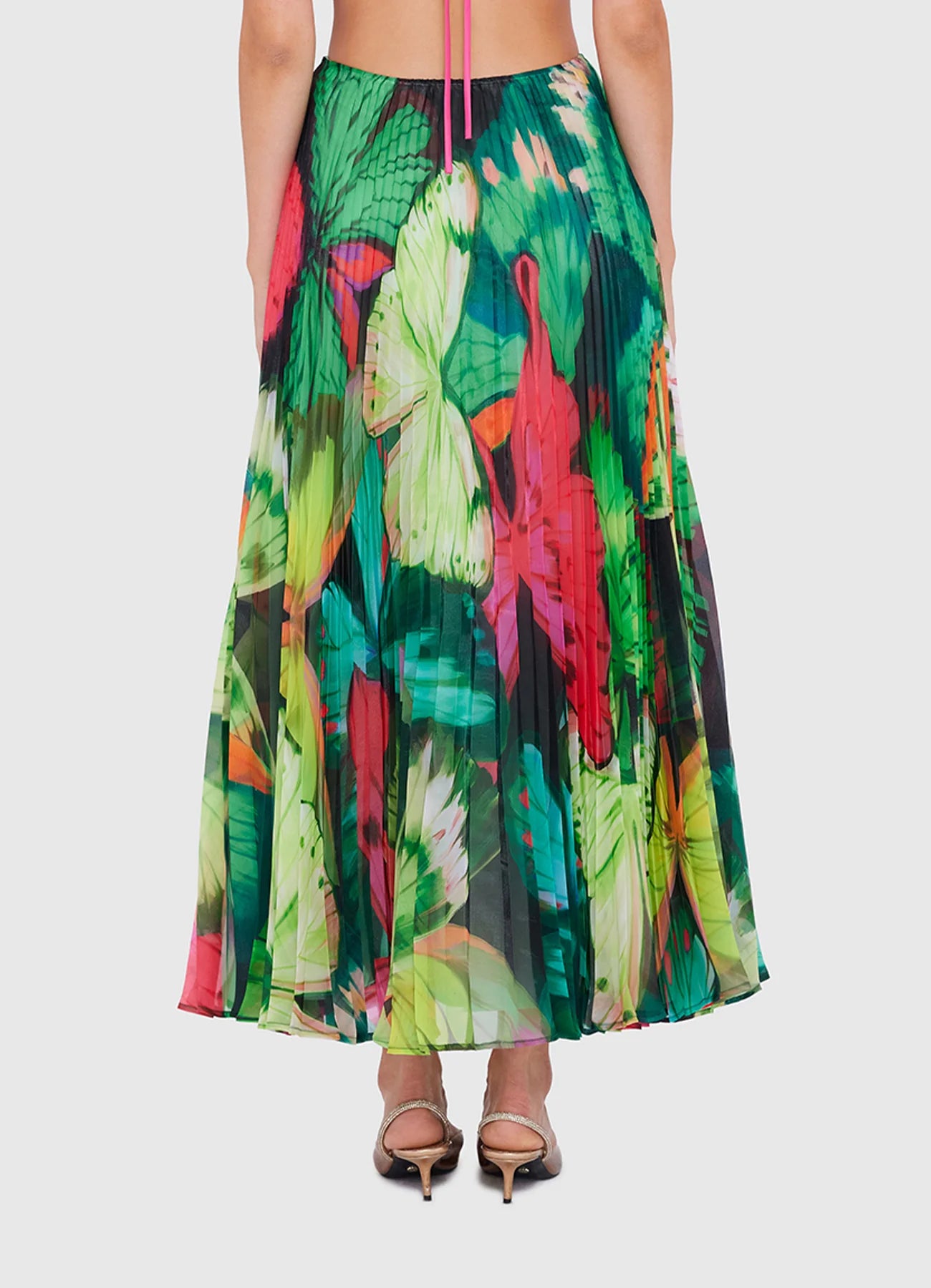 Leo Lin Winona Midi Skirt - Papillon Print in Green