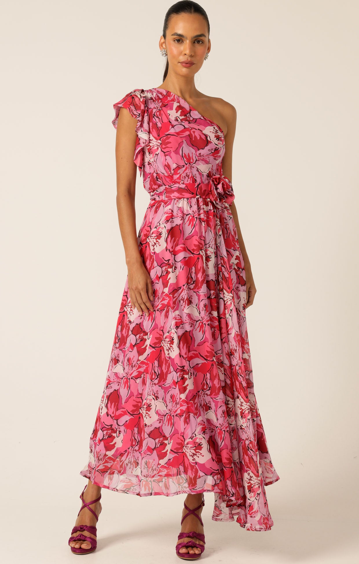 Pre Order SACHA DRAKE  High Stakes Maxi  - Raspberry/ Mauve Floral
