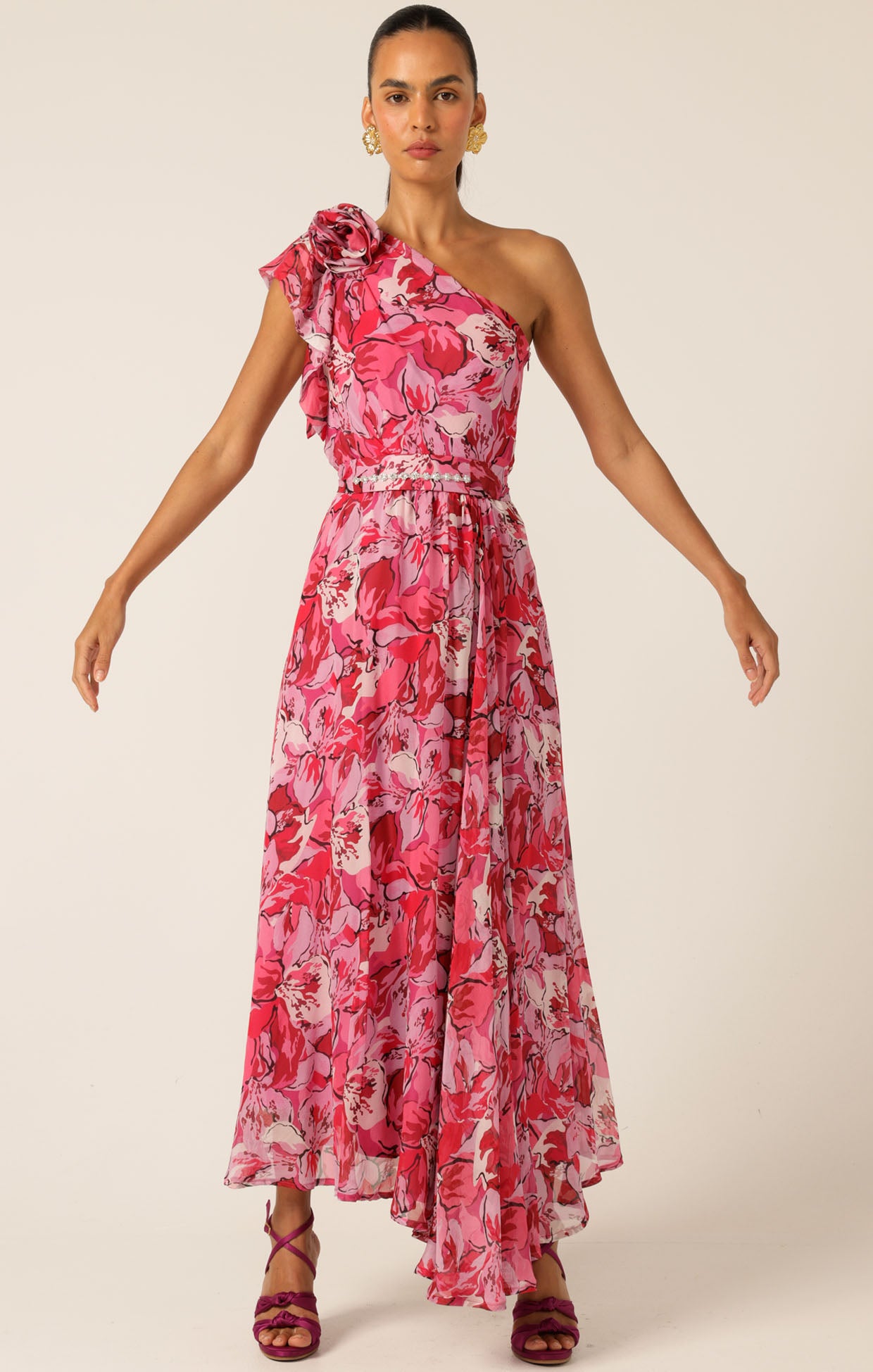 Pre Order SACHA DRAKE  High Stakes Maxi  - Raspberry/ Mauve Floral