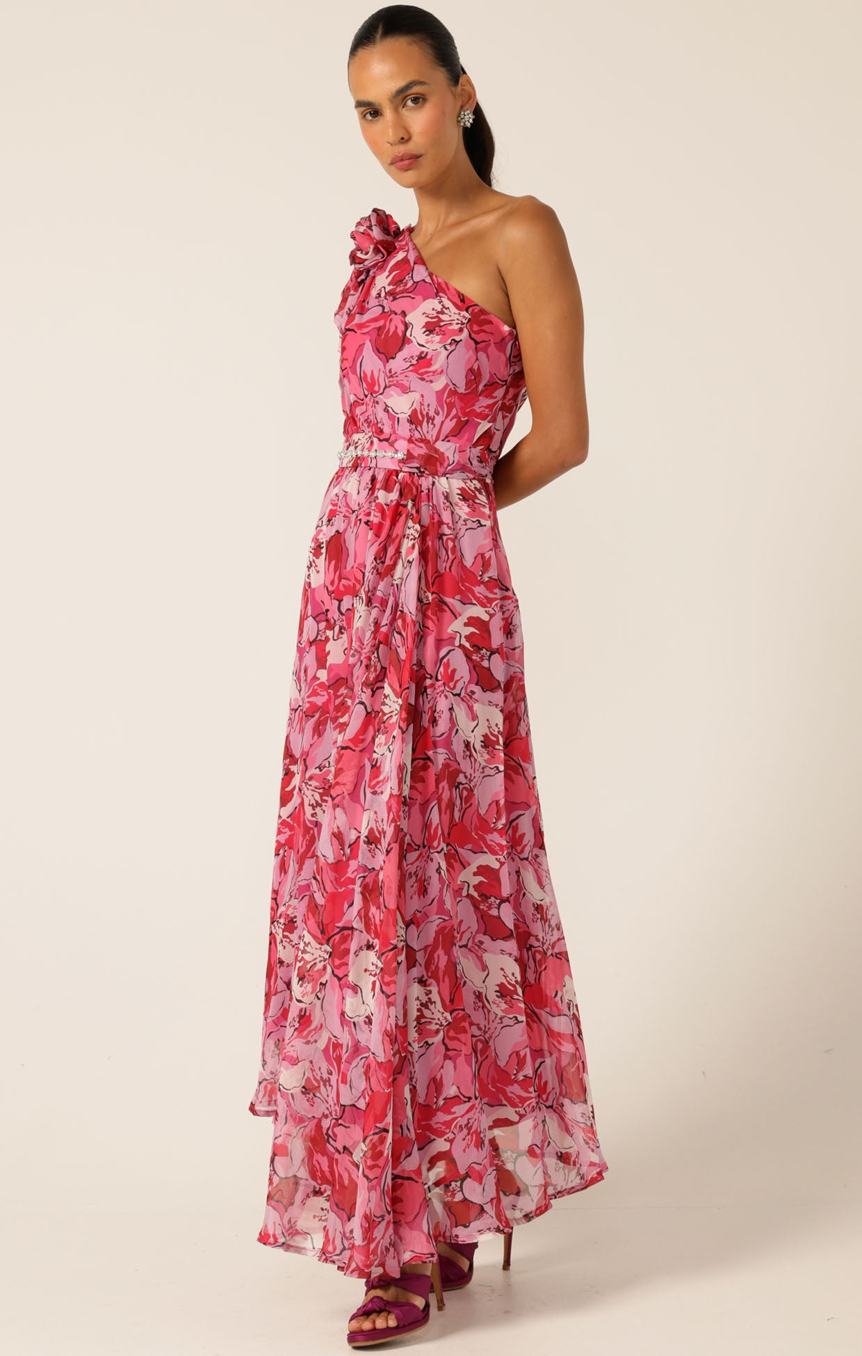 Pre Order SACHA DRAKE  High Stakes Maxi  - Raspberry/ Mauve Floral