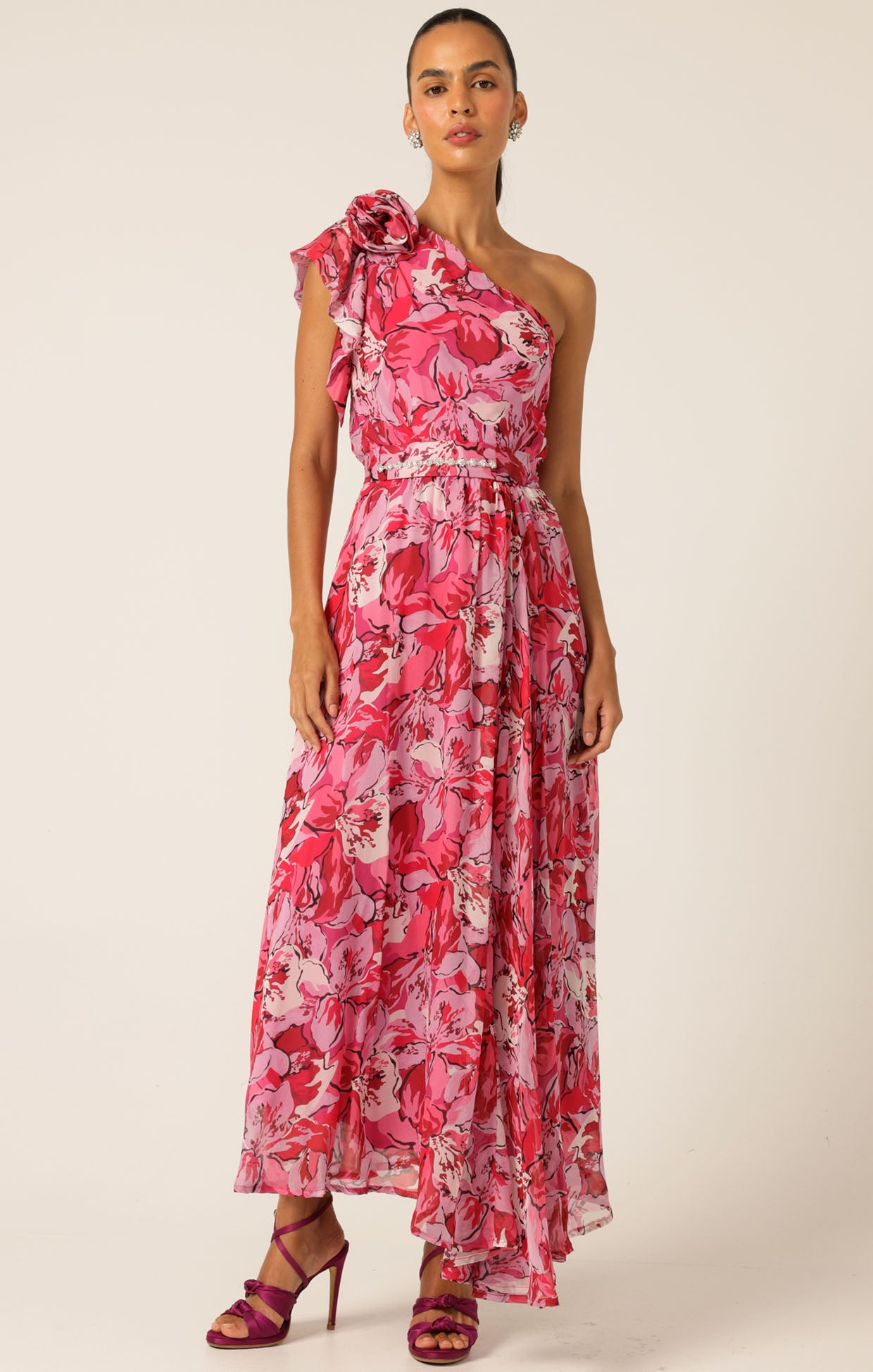 Pre Order SACHA DRAKE  High Stakes Maxi  - Raspberry/ Mauve Floral