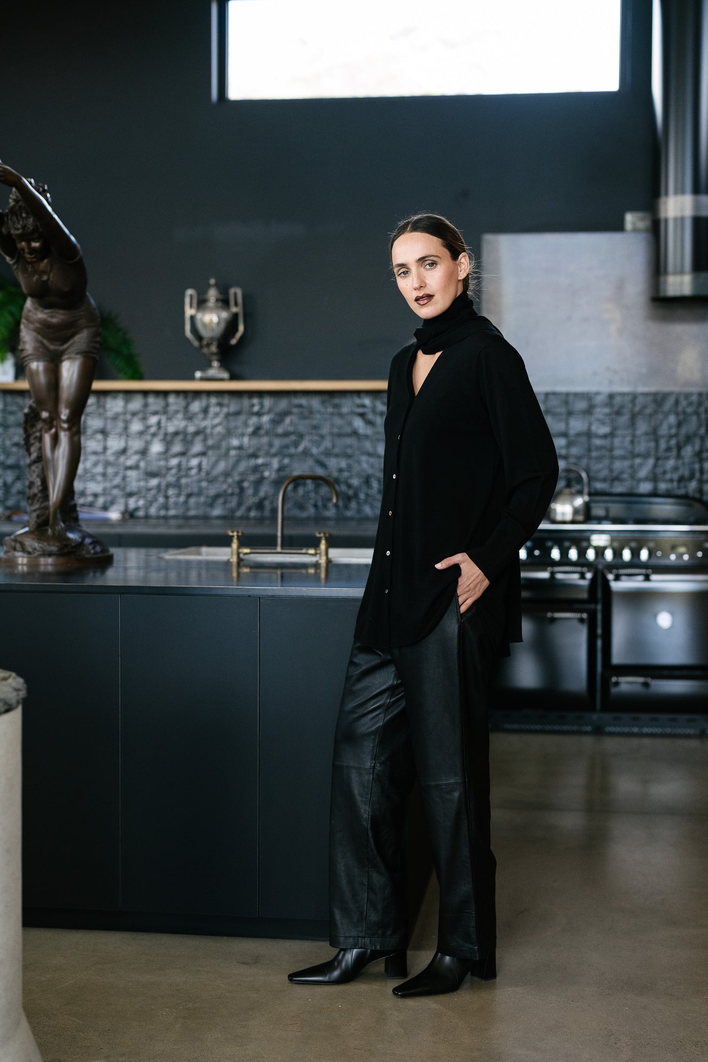 Maud Dainty Clerk Knitted Top - Black or Choc.