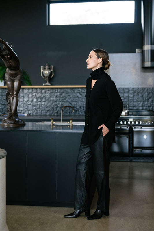 Maud Dainty Clerk Knitted Top - Black or Choc.