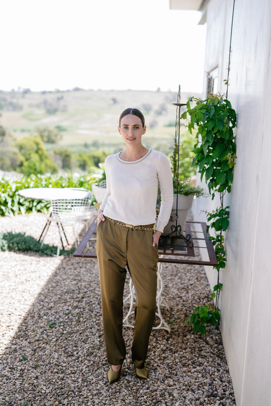 Maud Dainty Miki Top - Whipped Cream/ Pearl