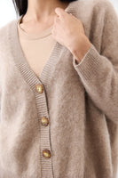 Mia Fratino Mae Cardi - Biscuit Brushed Cashmere COMING BACK SOON