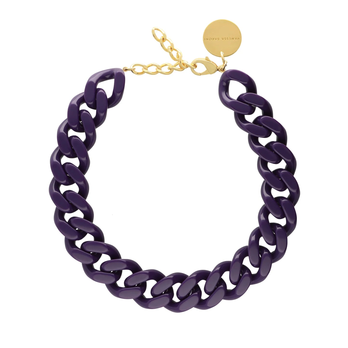 Vanessa Baroni Flat Chain Necklace - Purple