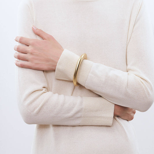 Vanessa Baroni Flat Bangle - Vintage Gold