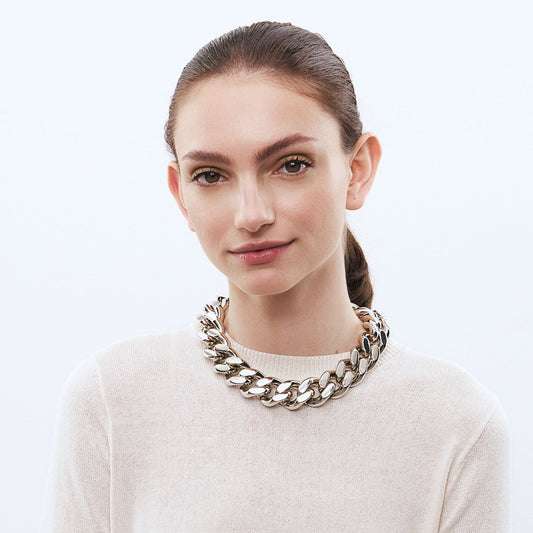 Vanessa Baroni Flat Chain Necklace - Silver