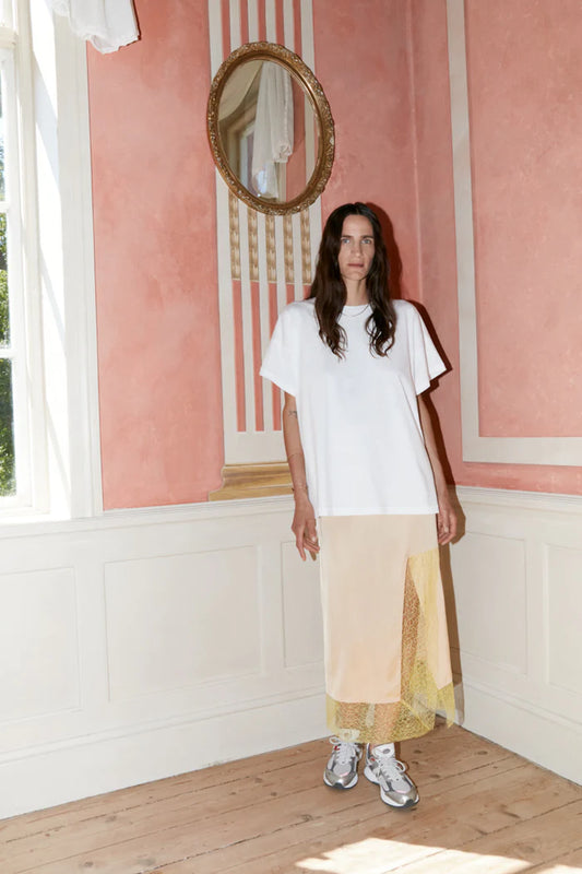 Rabens Saloner Vicky Skirt - Latte/ Lemon Zest